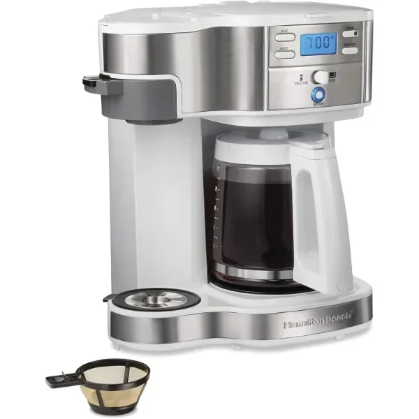 

Hamilton Beach 49933 2-Way 12 Cup Programmable Drip Coffee Maker & Single Serve Machine, Glass Carafe, Auto Pause