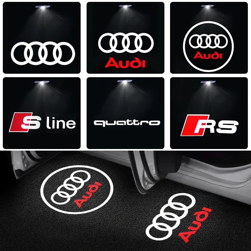 

Светодиодная подсветка дверей автомобиля для Audi RS Sline Quattro A4 B6 B7 B8 B9 A1 A3 8P 8L A6 C5 Q5 Q7 TT S3 S6 C6 C7 A5 A7 A8 Q3