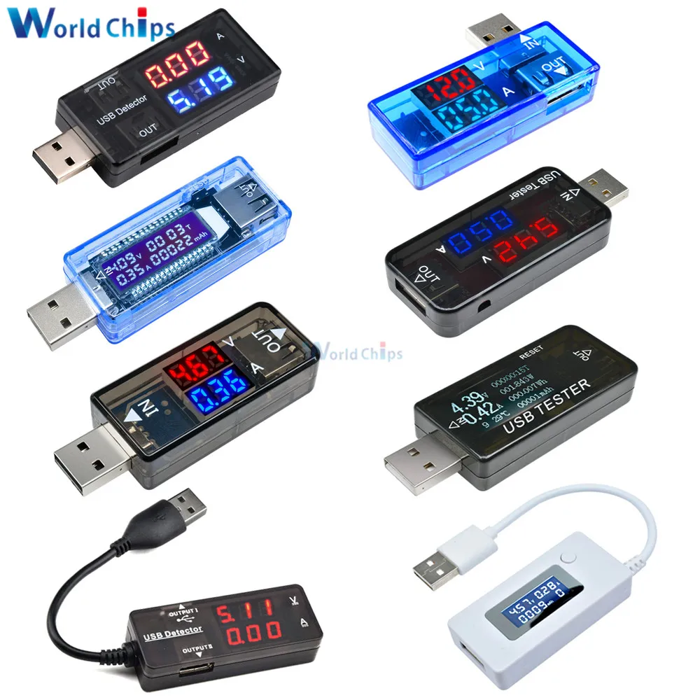 6/8/10 In 1 High Precision USB Charger Tester LCD Display Digital Voltmeter Ammeter Battery Capacity Tester Detector Power Meter