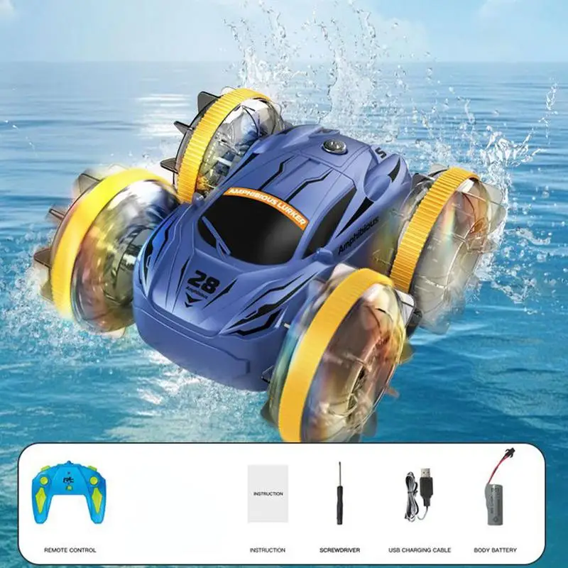 RC Car Boat Toy Drift Race Remote Control Car 360-Degree Rotation Vehicle Model Toy for 45-Degree Slopes Rock Terrain Grass