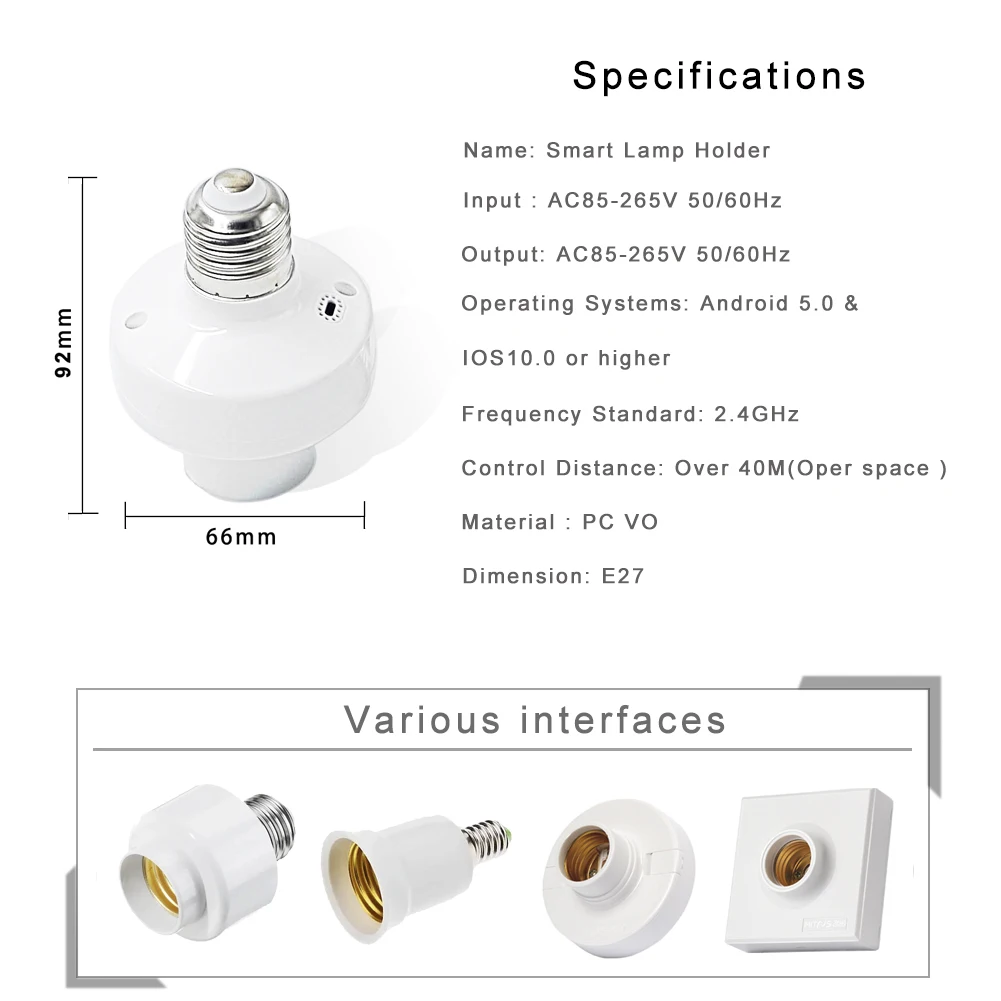 Ewelink Smart Lamp Holder Bluetooth AC 110V 220V Wifi APP Remote Control Smart Home Light Bulbs Voice Control Alexa Google Home