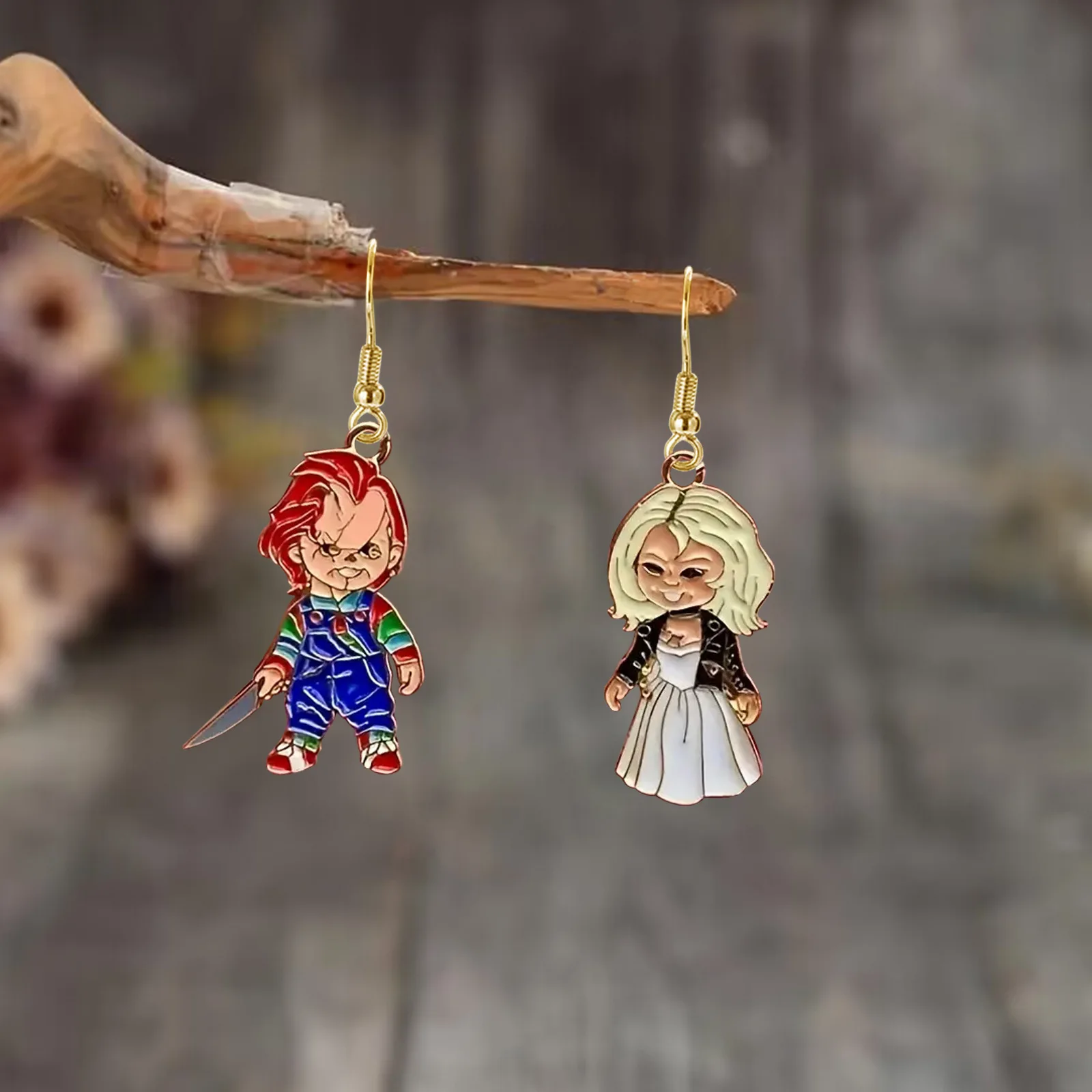 

Cute Designed Oil Drop Alloy Cartoon Devil Clown Man Price Drop Earrings Movie Character Dangle Earrings For Women Girls Gifts