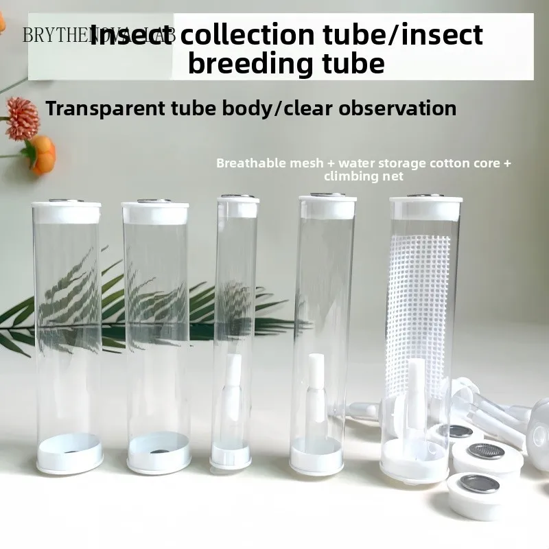 Insect Collection Tube, Ventilated Catch-and-Care Container, Critter Outdoor Carrier for Butterflies, Fireflies, Bamboo Crickets