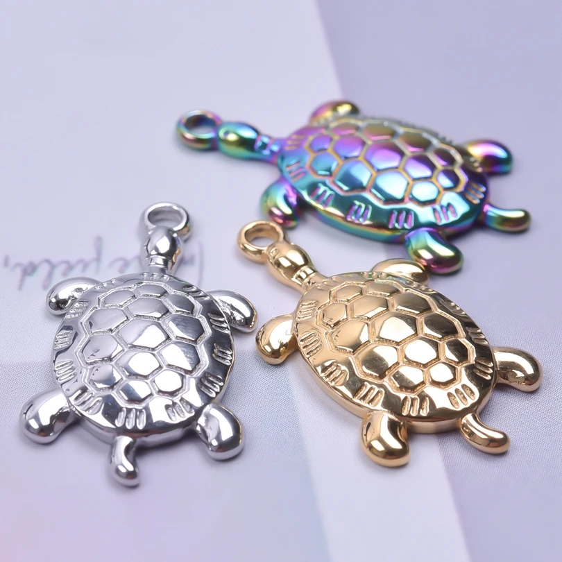 5pcs Charms Tortoise Sea Turtle Pendant For Jewelry Making Supplies Stainless Steel Marine Animals Charms DIY Accessories Bulk