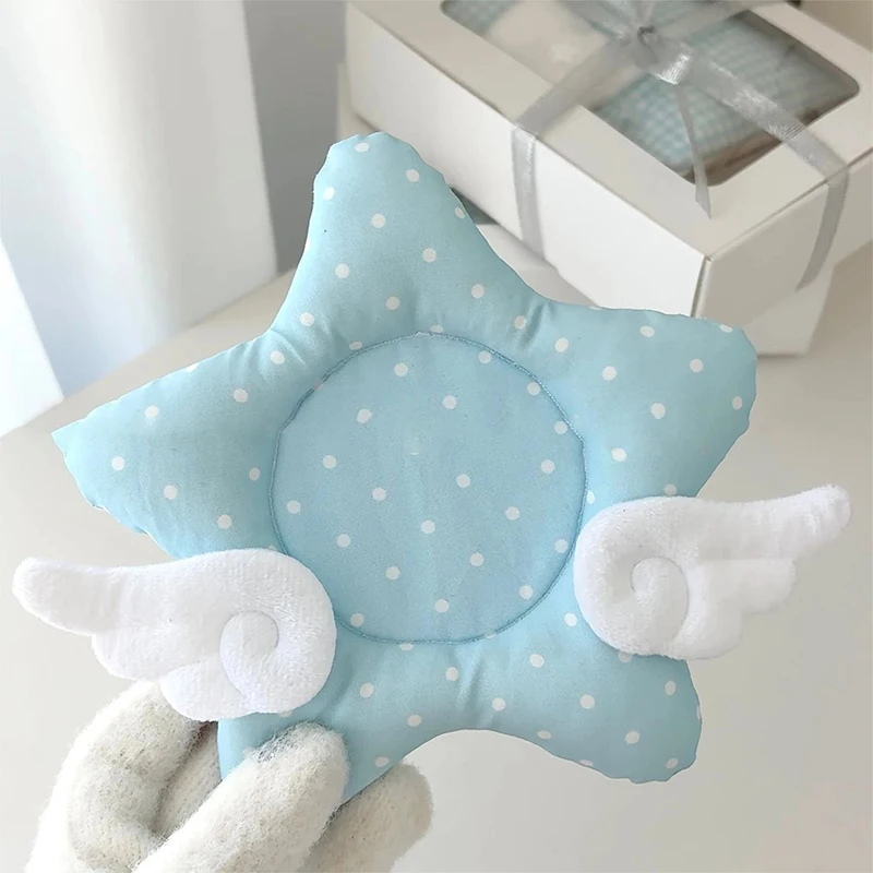 

Blue Pink Polka Dot Star Wings Cushioned Heat Resistant Cup Coaster Korean Style Insulated Cup Mat Table Home Decor Photo Prop