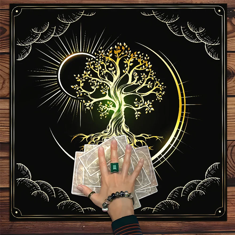 

Tree of Life Tarot Card Table Cloth Art Design Tablecloth Altar Cloth Divination Tablecloth For Tarot Mat Witchy Home