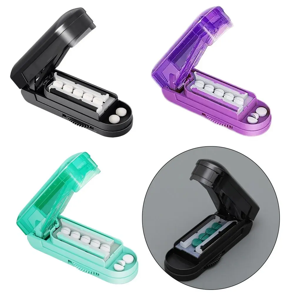 Portable Multiple Pill Cutter Box Useful Medicine Cutter Travel Cutting Splitter for Small or Pills