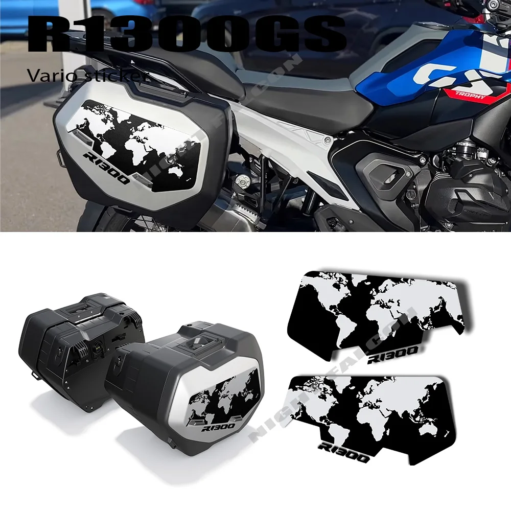 NEW R1300GS 2024 Accessories Motorcycle Suitcase Stickers Protective Decal for BMW R 1300 GS Trophy Option 719 Triple Black