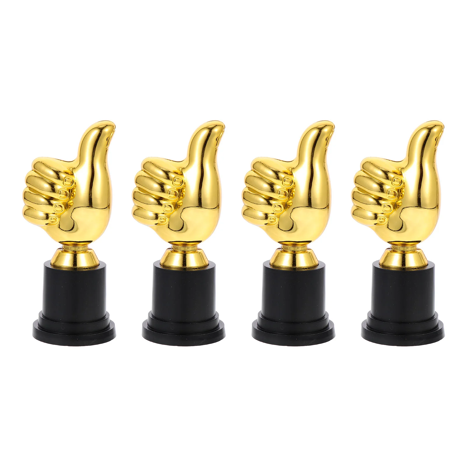 

4 Pcs Kids Awesome Trophy Contest Reward Thumb Model Trophies for Designed Plastic Award Children Decor Gold