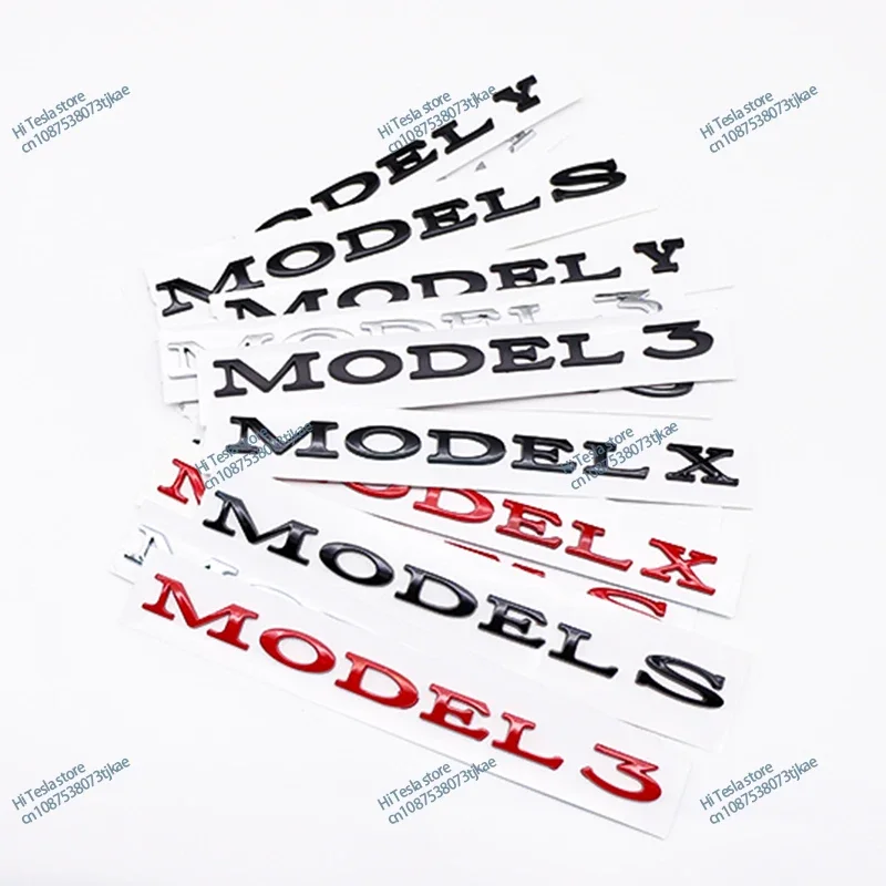 

1PCS 3D Premium ABS Logo Letter Nameplate Car Suitcase Badge Chrome Black Silver For Tesla model 3 x y s Personality Acsessories