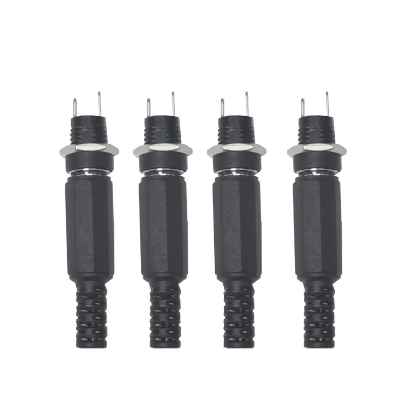 【10-5Set】DC 12V Male Female Socket Panel Mount Barrels Jack Plug Power Connector Female Jack Screw Nut Panel Mount Connector
