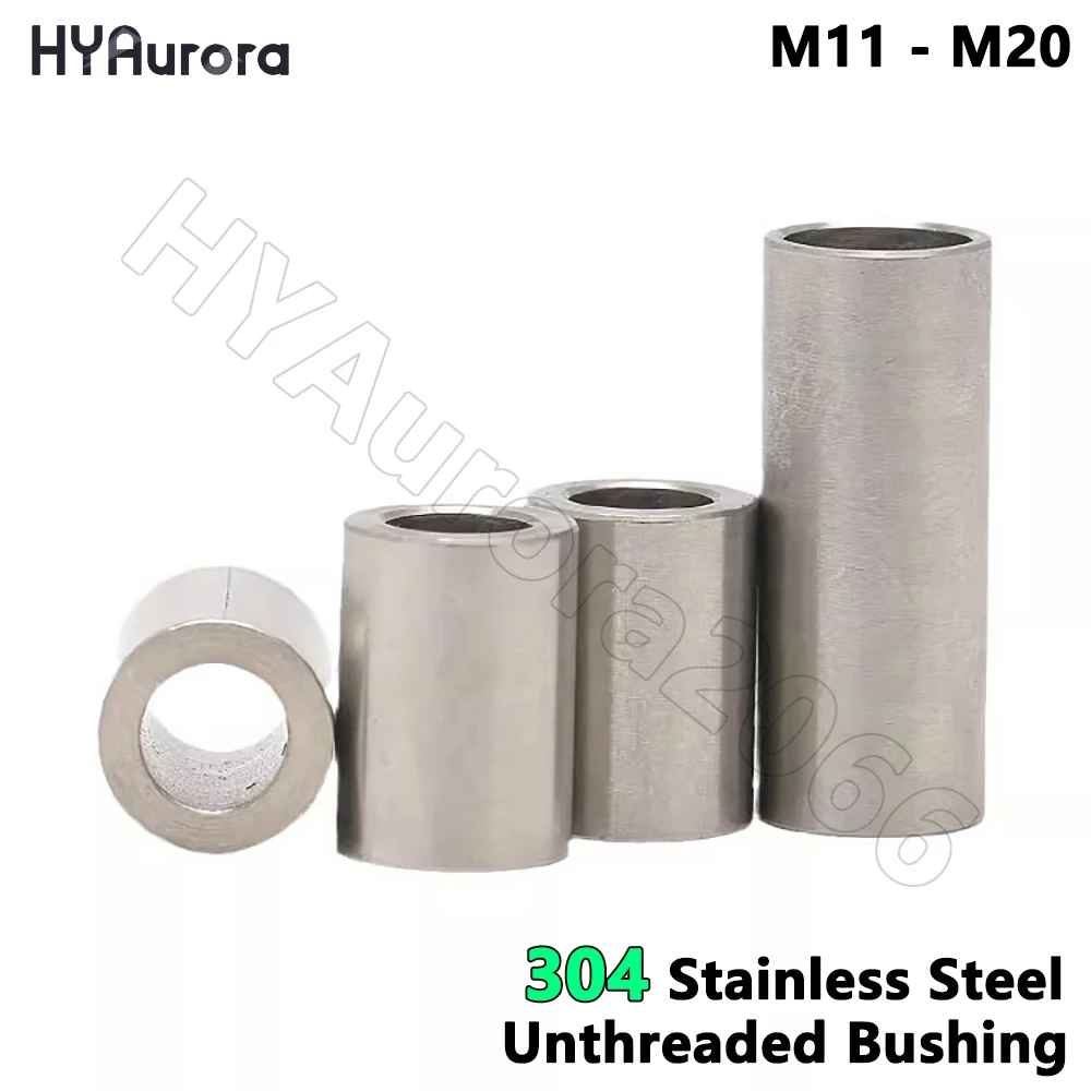 M11 - M20 304 Spacer, Stainless Steel Unthreaded Bushing Washer, Round Hollow Standoff, Straight Through Column Gasket Sleeve