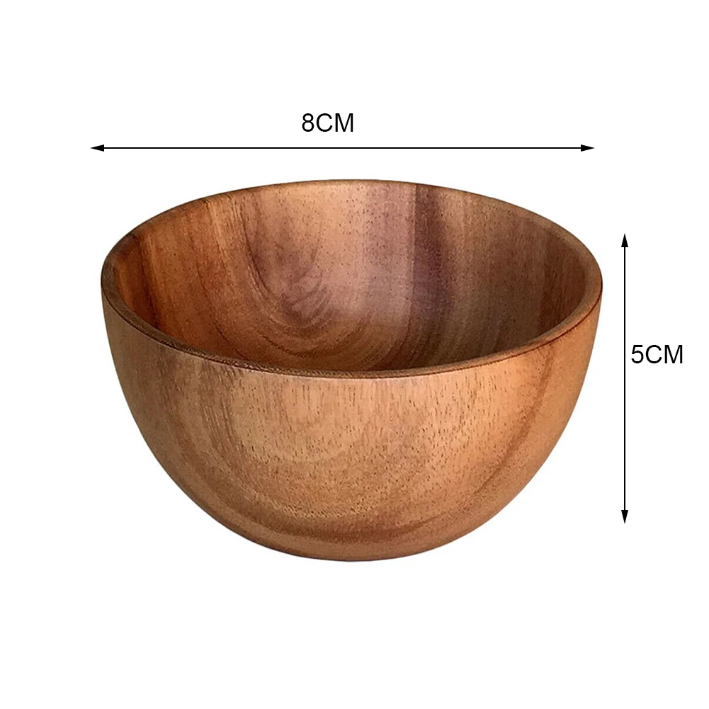 Natural Wooden Salad Bowl Serving Cooking Kitchen Bowls Cutlery Basin Fruit Coco Smoothie Kitchen Tableware Coconut Bowl