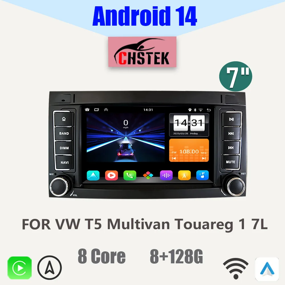 CHSTEK Car Head Unit For VW Touareg Multivan T5 Transporter Volkswagen GPS WIFI RDS Android 14 Navigation Monitor Upgrade Models