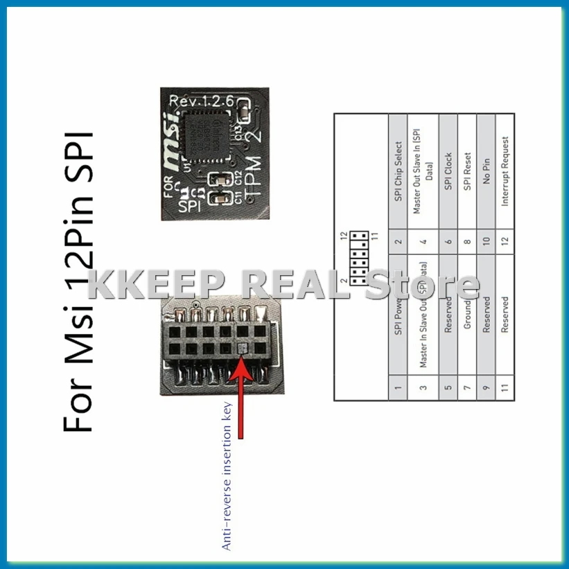 TPM 2.0 Encryption Security Module Remote Card 12 Pin SPI TPM2.0 Security Module for Motherboard-ROWI