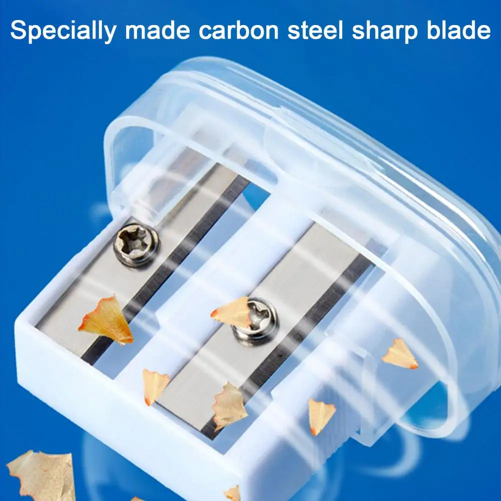 School Pencil Sharpener Premium Blade Double Hole Pencil Sharpener with Storage Box for Home Office Kids for Efficient