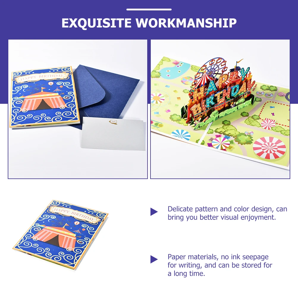 

Birthday Card Blessing Words Lovely Cards Foldable Greeting Delicate Specialty Paper Handmade