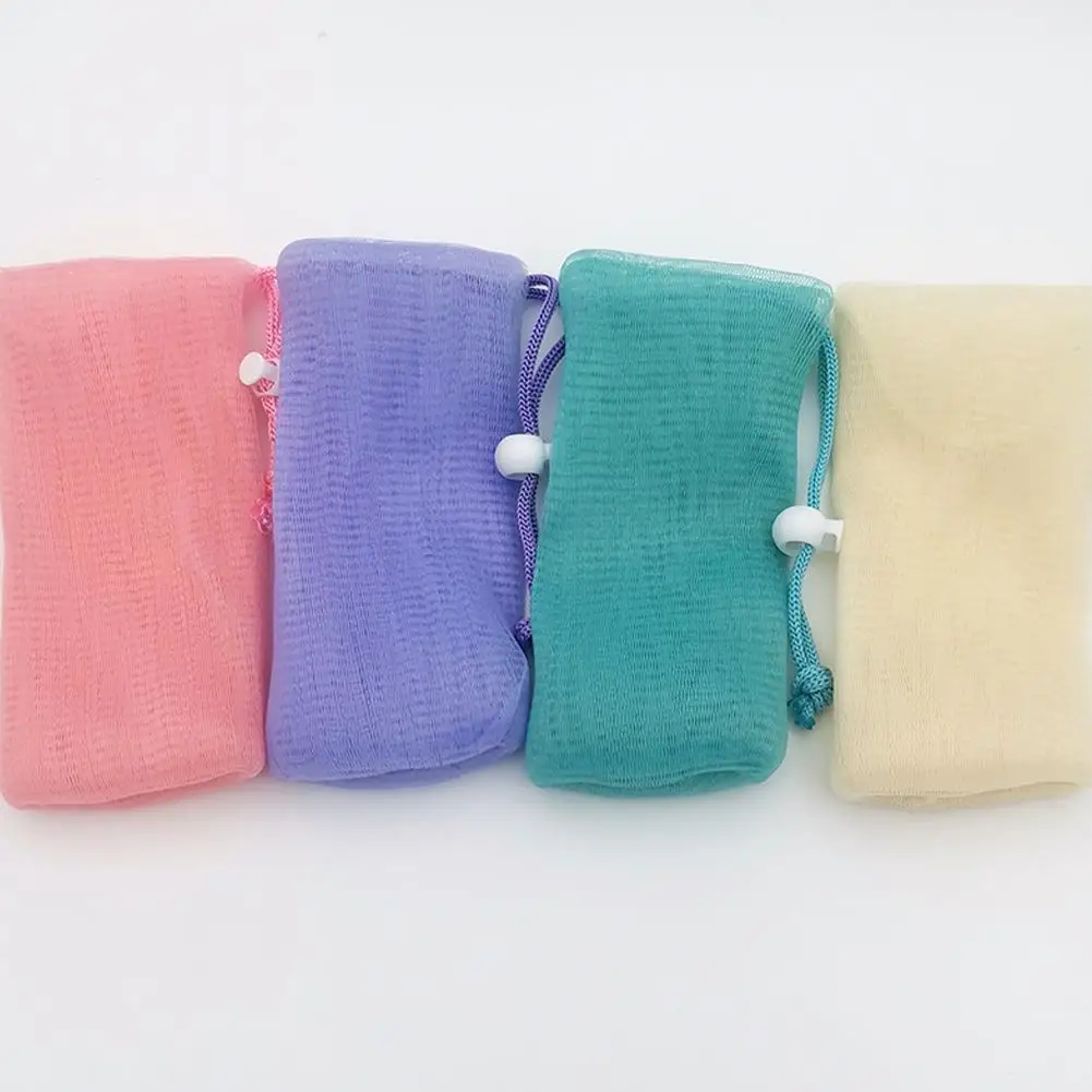 

Мешочек для мыла с отшелушивающей сеткой и завязками, портативный, для душа, дорожный, для вспенивания, для очищения тела, отшелушивающий мешочек для ванны