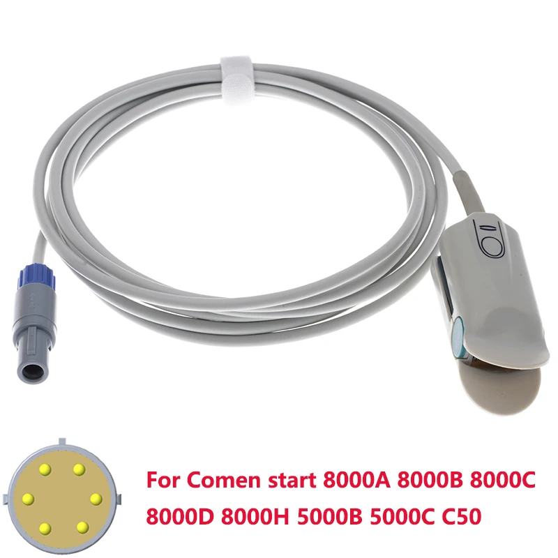 Compatible With Spo2 Sensor of Comen Start 8000A 8000B 8000C 8000D 8000H 5000B 5000C C50 Patient Monitor,Oximetry Cable 6pin 3m.