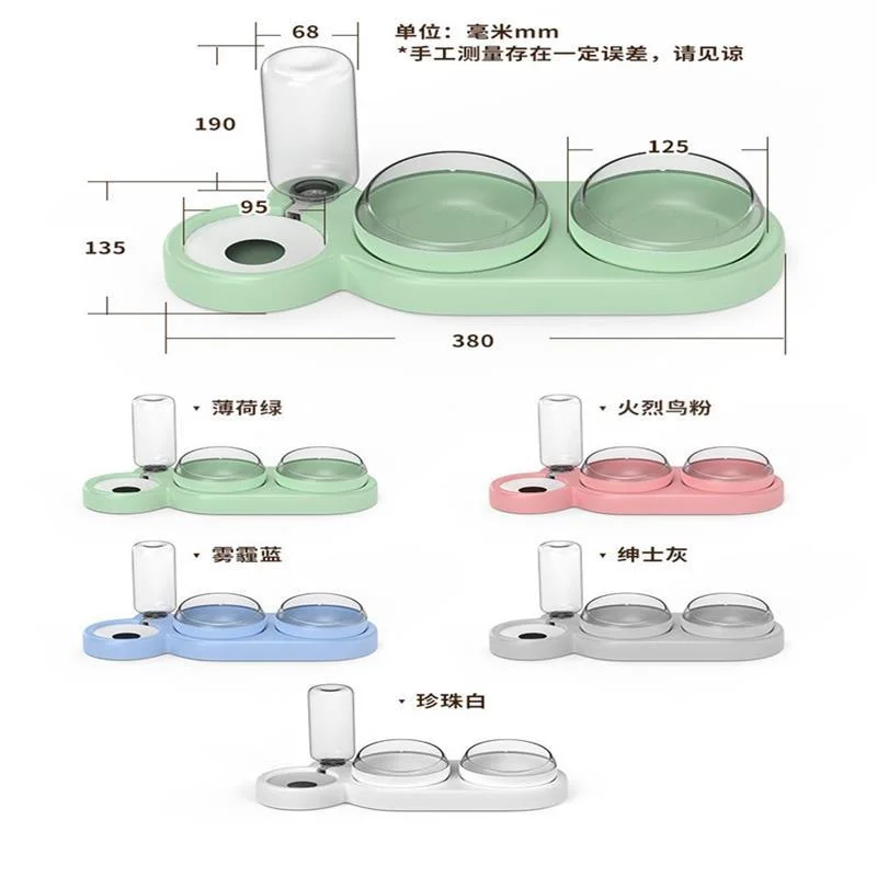 2023 Pet Cat Bowl Automatic Feeder Dog Cat Double Food Bowl with Water 3 IN 1 Fountain Drinking Raised Stand Dish CAT Bowls