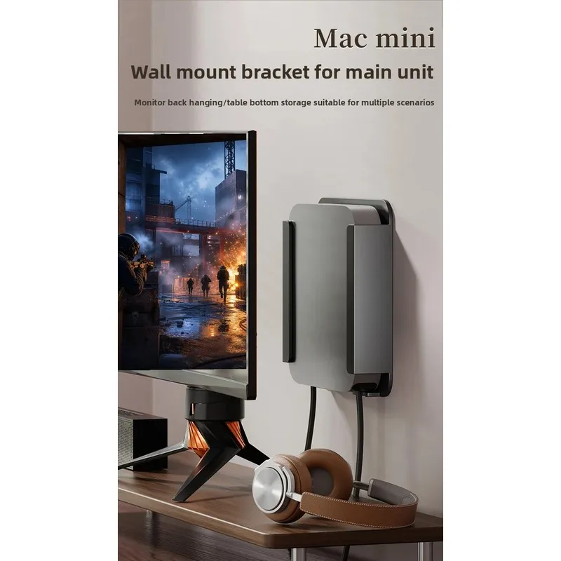 Mac Mini VESA  for Mac Mini 2011 to 2024 M2 Pro Wall Mount Bracket Non-Slip Save Desktop Space Ventilate Dissipate Heat