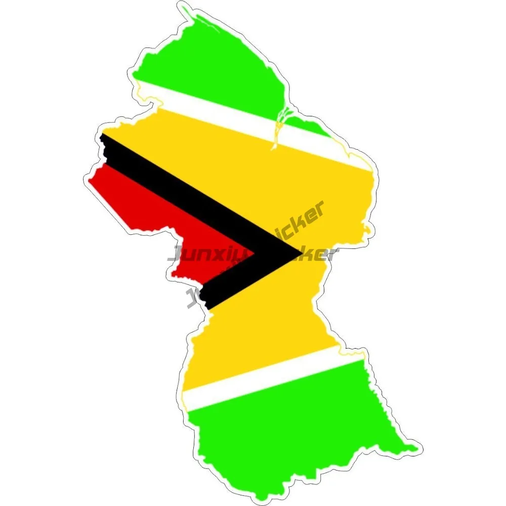 Sticker Car Moto Map Flag Vinyl Outside Wall Decal Guyana Bumper Cover-Scratches PVC Decal Accessories