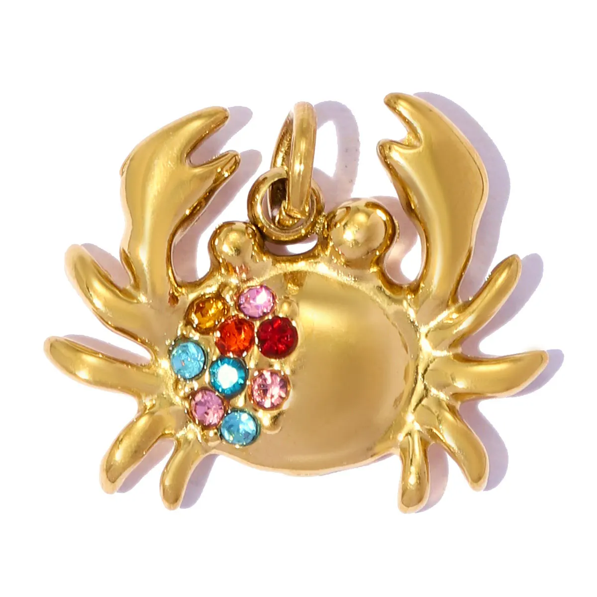 3pcs/Lot Stainless Steel Rhinestone Crab Snake DIY Earring Charm Fish Giraffe Necklace Pendants Women Sun Jewelry Wholesale