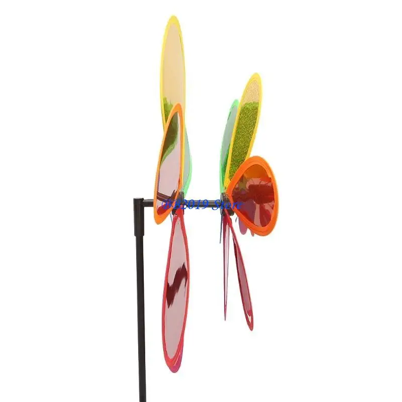Q0KB Sequíns Insecto Windmill Whirligig Spinner viento Decoración del jardín del jardín Juguete