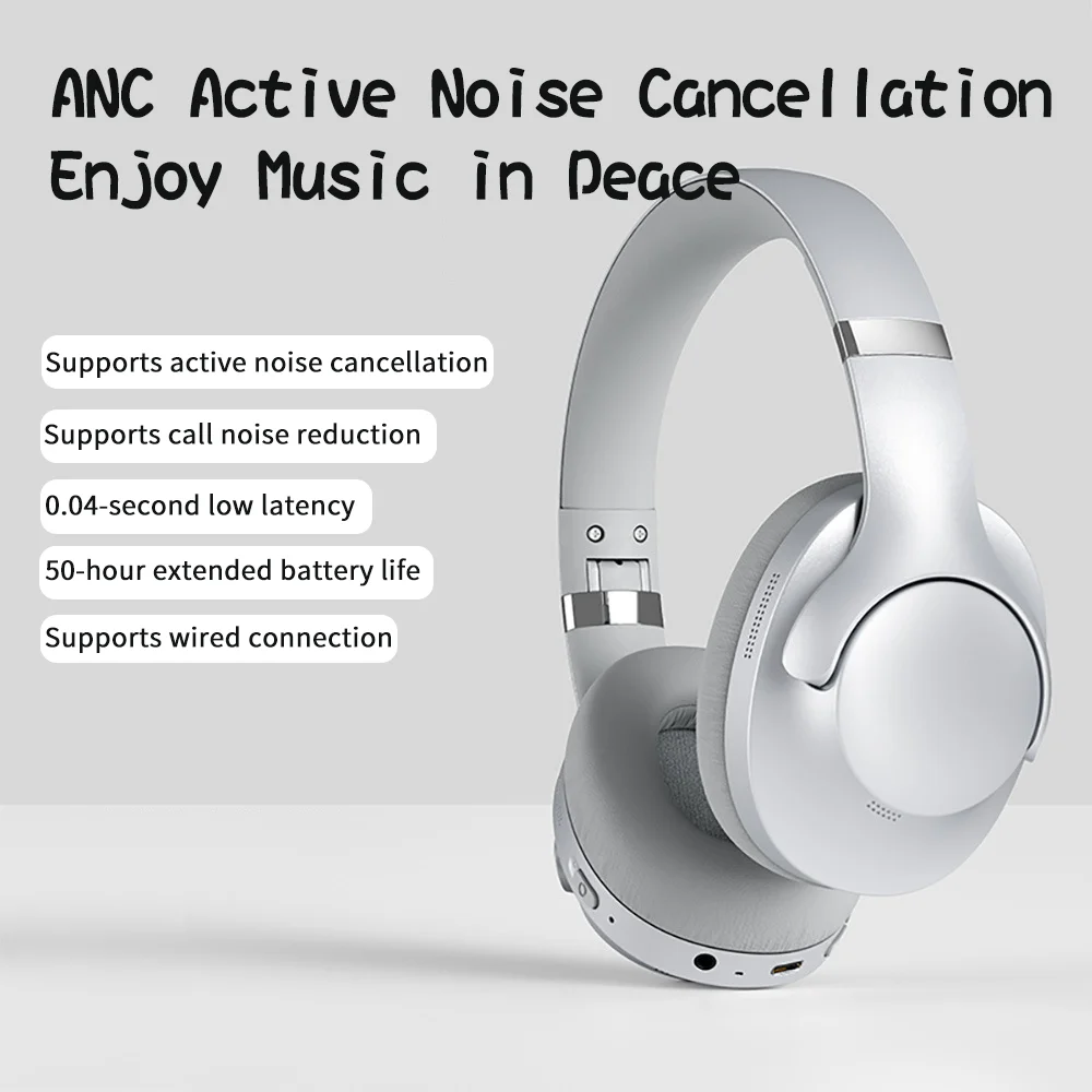 

Bluetooth Headphone ANC Noise Reduction Low Latency Long Battery Life Call Noise Reduction Listen Music Play Game Earphone