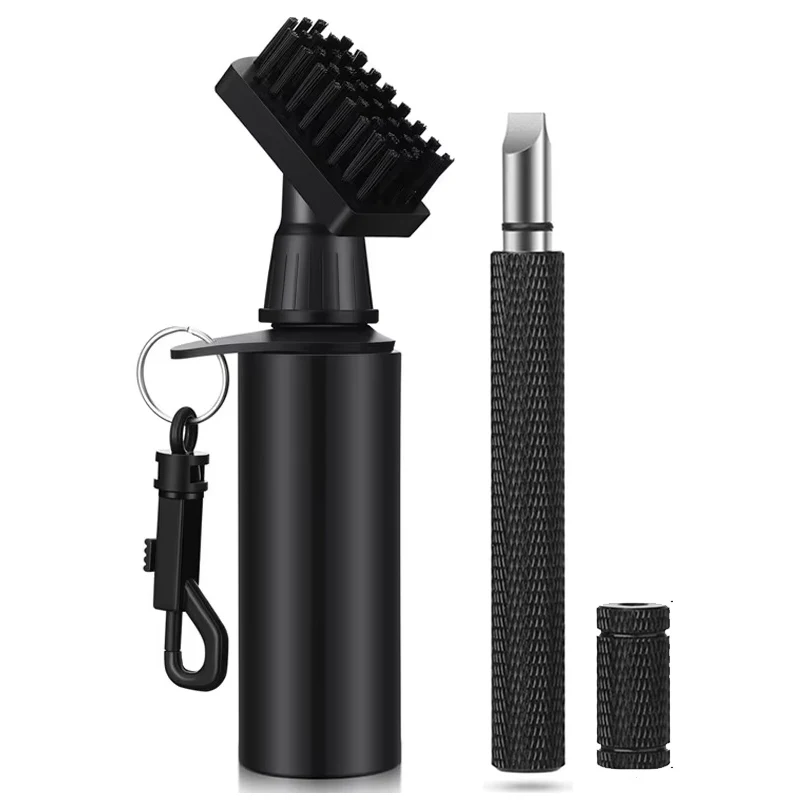 Golf Club Cleaner Kit, Golf Club Cleaning Brush with Clip & U-Shaped V-Shaped Groove Clean Sharpener Tool Golf Accessories