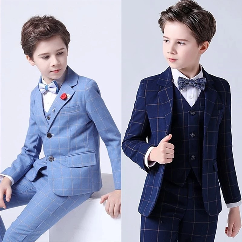 Boys Suit For Wedding Teenager Kids Formal Ceremony Tuxedo Dress Children Photograph Blazer Evening Party Performance Costume