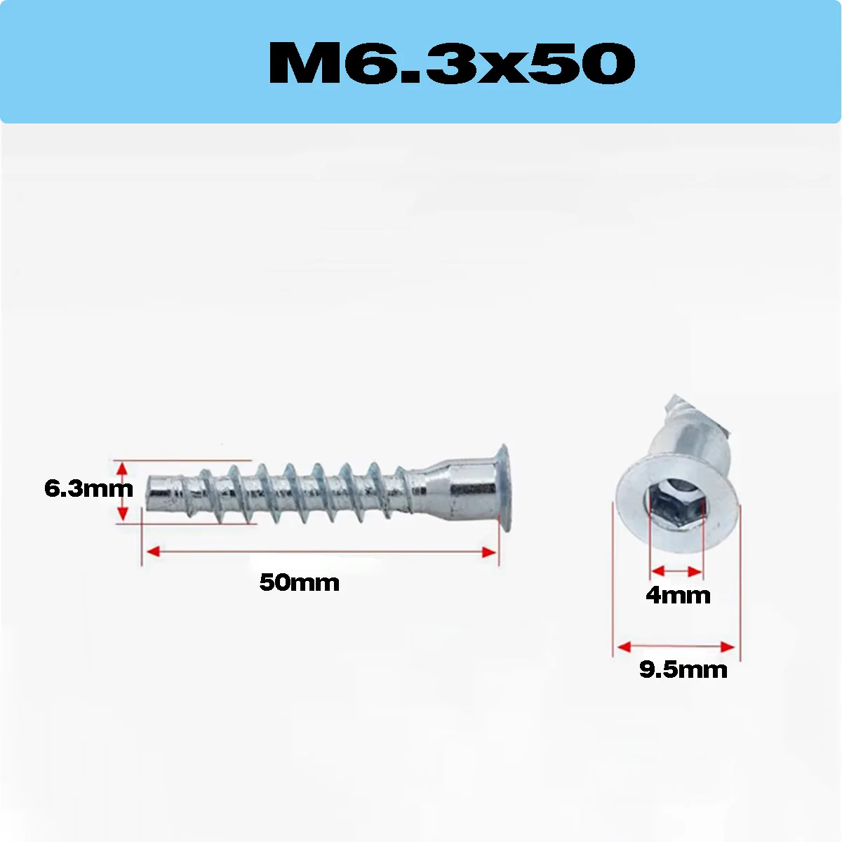 Variant: 50pcs  M6.3x50