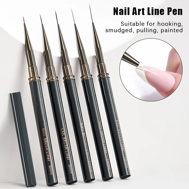 

1Pcs Metal Handle Nail Art Liner Pen for UV Gel Painting Drawing Brush Stripe Flower Design Construction
