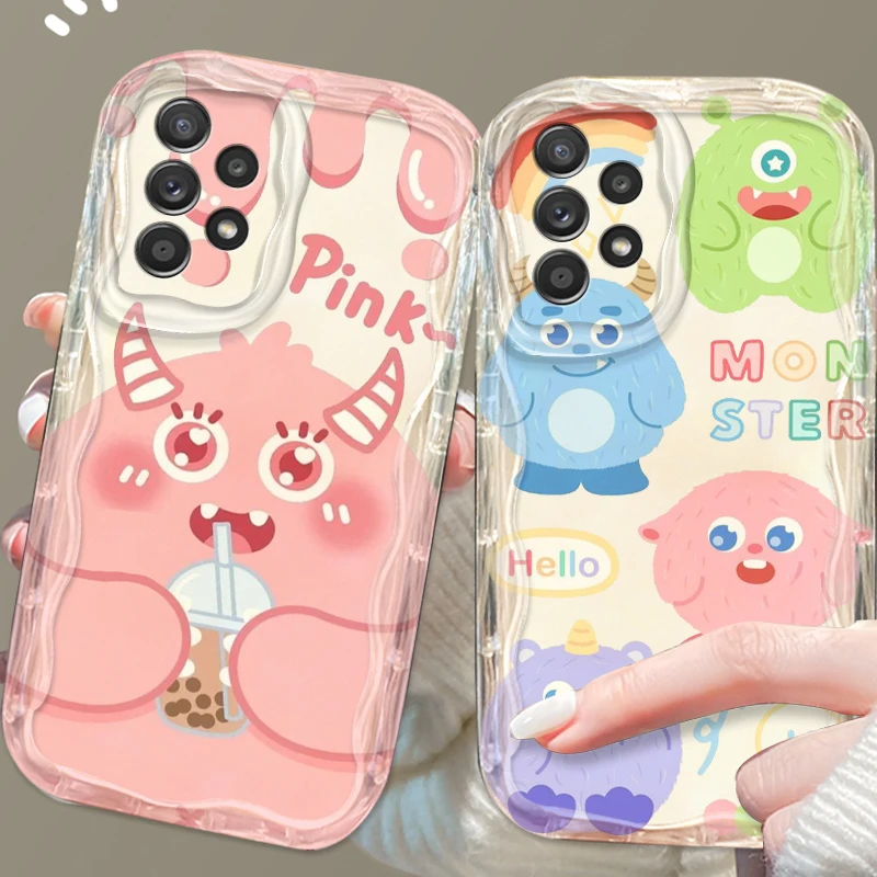 Monster Power Company Cartoon For Samsung A55 A54 A53 A52 A35 A34 A33 A32 A25 A24 A23 A22 A21S A15 A13 A14 5G Wave Oil Funda