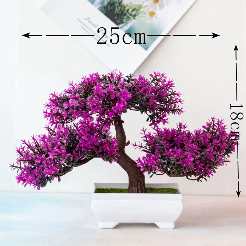 Artificial Plants Bonsai Fake Plant Flowers Potted Ornaments Home Hotel Garden Table Decoration Small Tree Pot Home Accessories