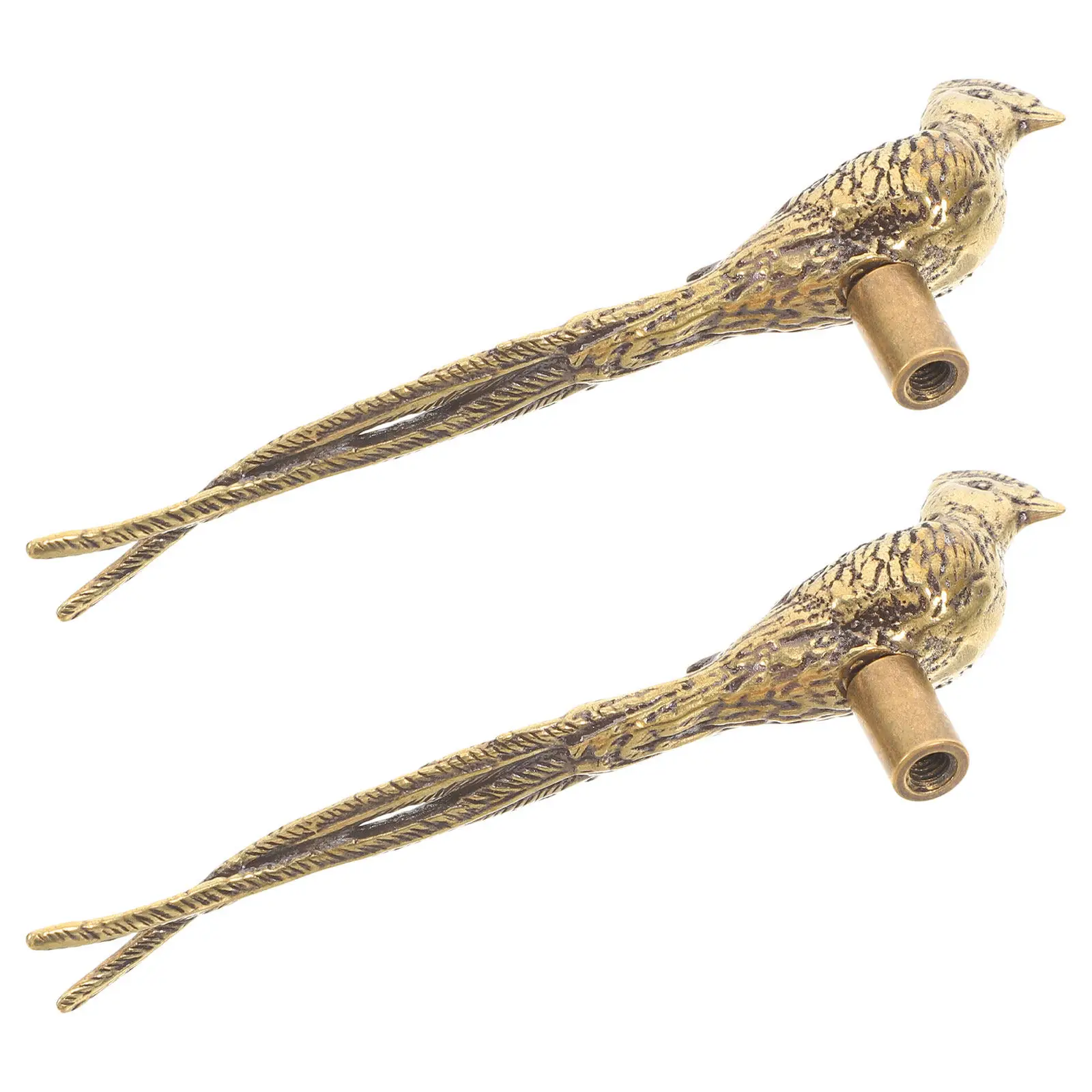 2 Pcs Decor Animal Door Handle Bird Replacement Cabinet Handles Pulls Brass Themed