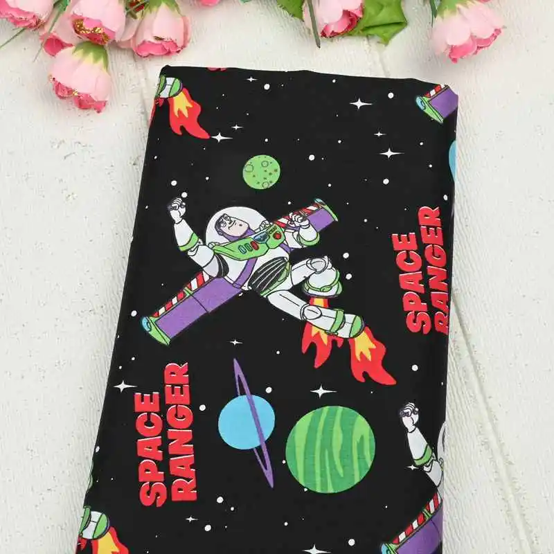 Sale Disney Space Ranger Pure Thin Cotton Fabric Sew Clothes Patchwork Fabircs DIY Quilting Needlework Material