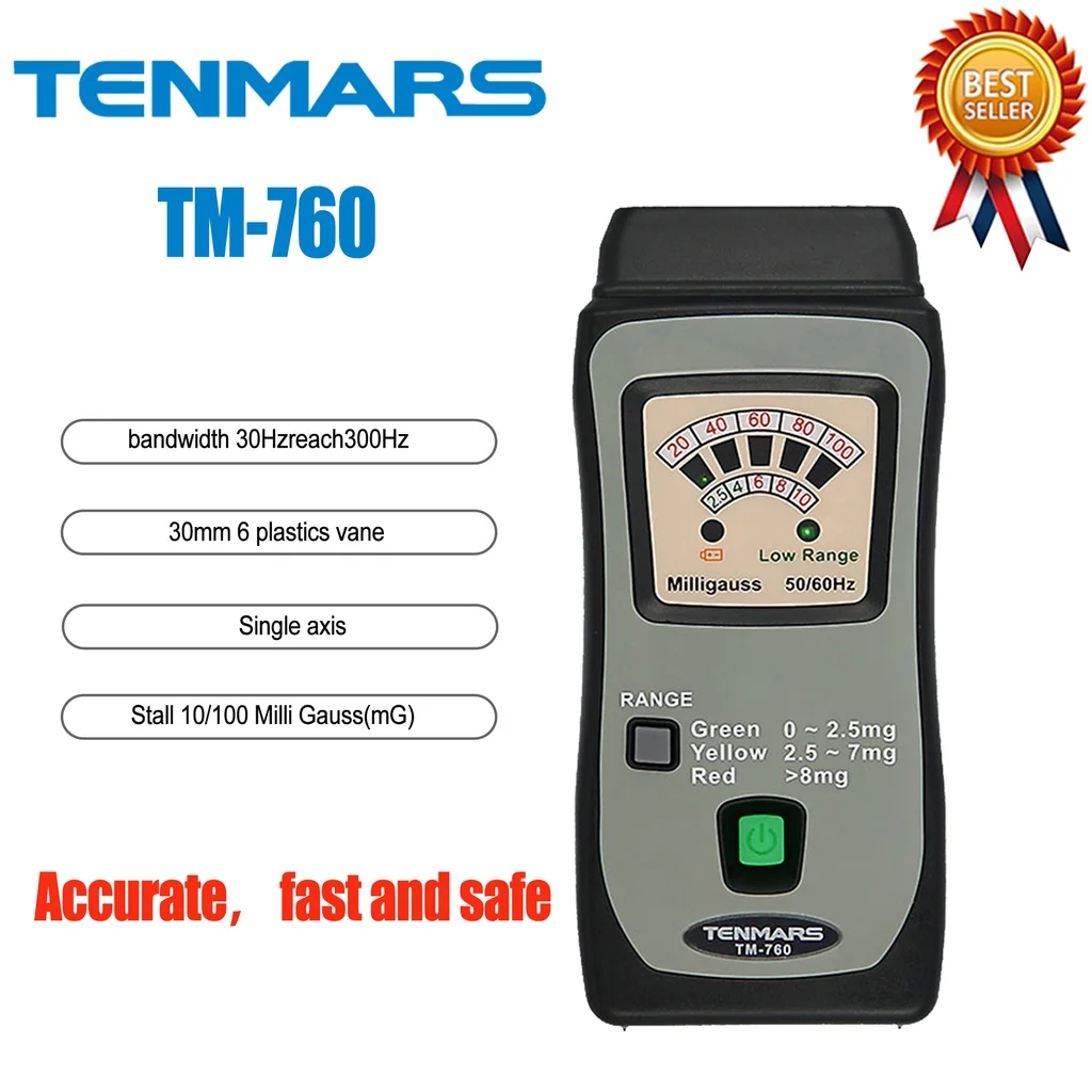 

TENMARS TM-760 Mini EMF ELF Электрический Магнитный Измеритель Гаусса для электромагнитного излучения