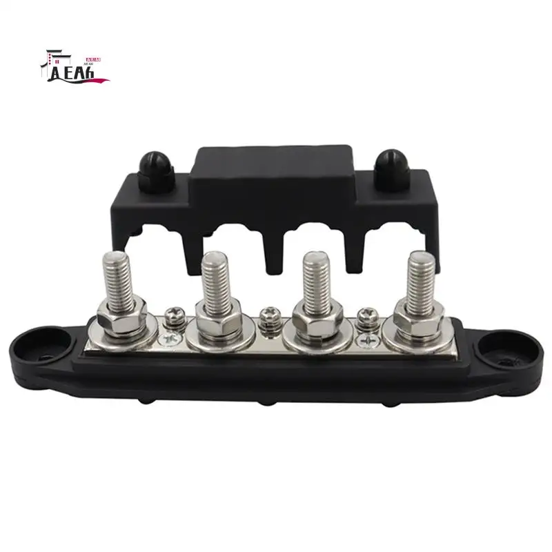 

AEA6-M8 Busbar Box Board 250A 4 Terminals Current Busbar Cable Box Power Box Accessories Suitable For RV Yacht Car
