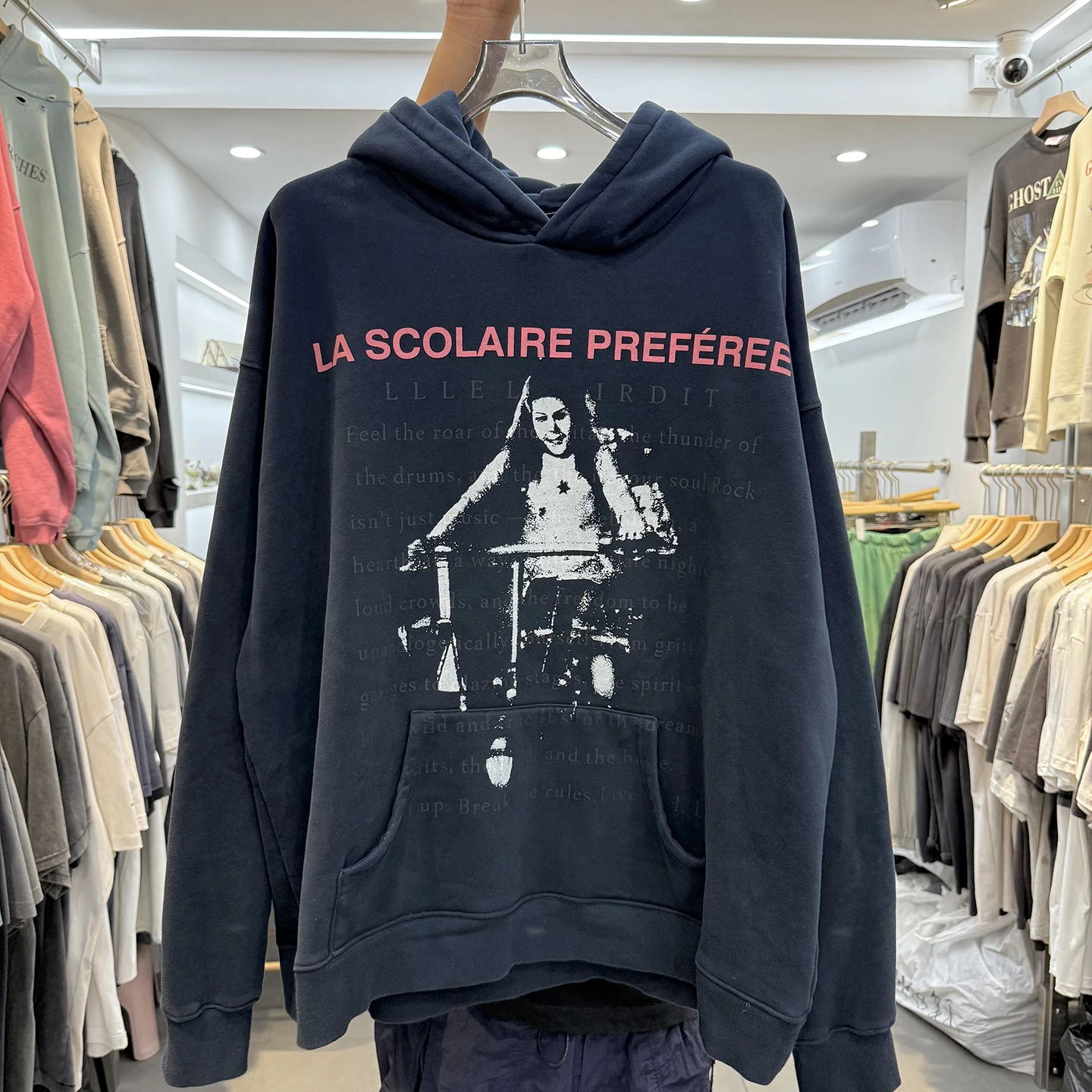 

Толстовка с капюшоном в американском стиле ретро Waed Fce ex Модная рабочая одежда с буквенным принтом Свободная посадка Теплая длинная све Crew Ne