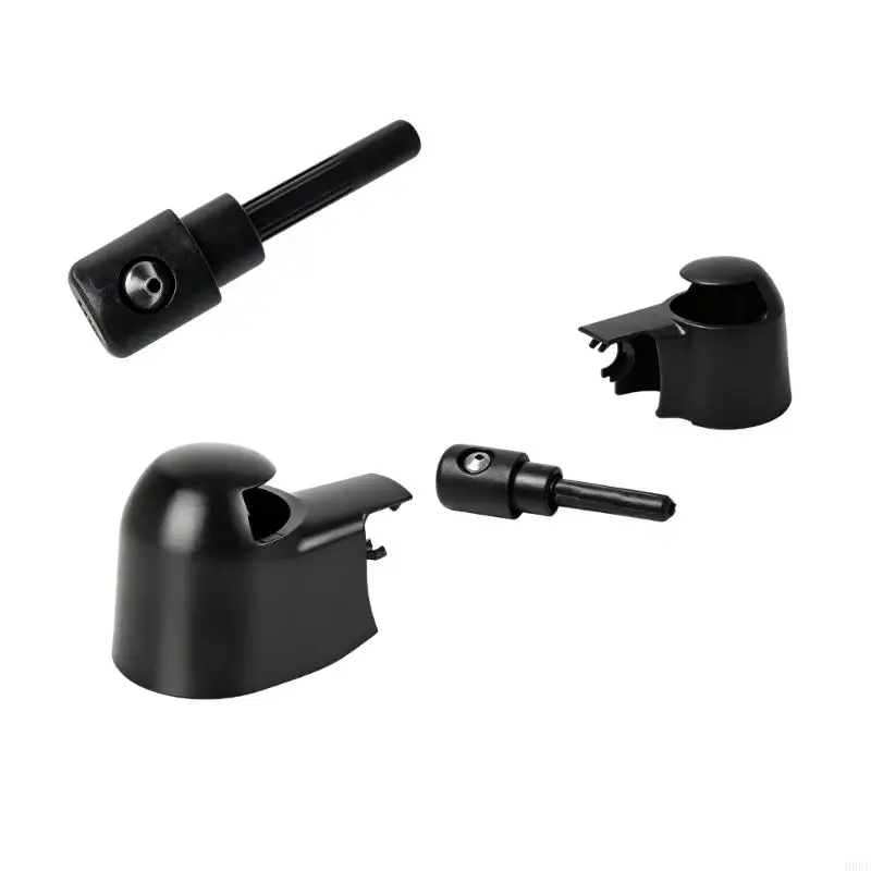 6Q6955435D Windshield Wiper Arm Washer Cover Cap Nut Jet Nozzle, Black Molded ABS Construction for Automotive Replacement H9EE