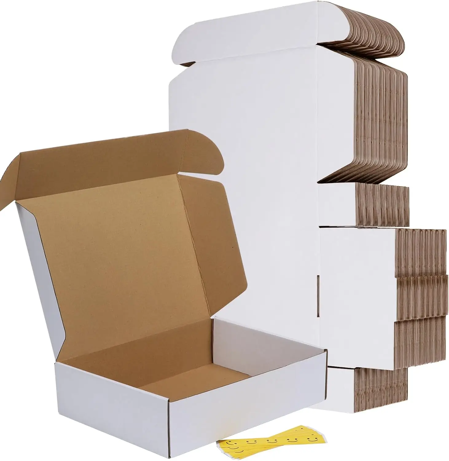 

Shipping Boxes 12x9x3 Inch Set of 50, White Corrugated Cardboard Mailer Boxes for Small Business Packing