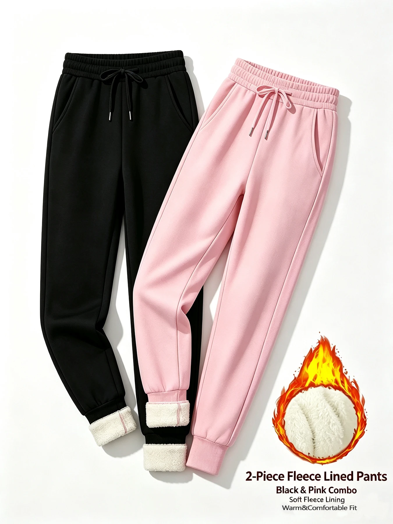 1/2Pcs Autumn And Winter Women 's Velvet Fleece Thickened Warm Solid Color Sports Pants For Women Casual Running Sweatpants