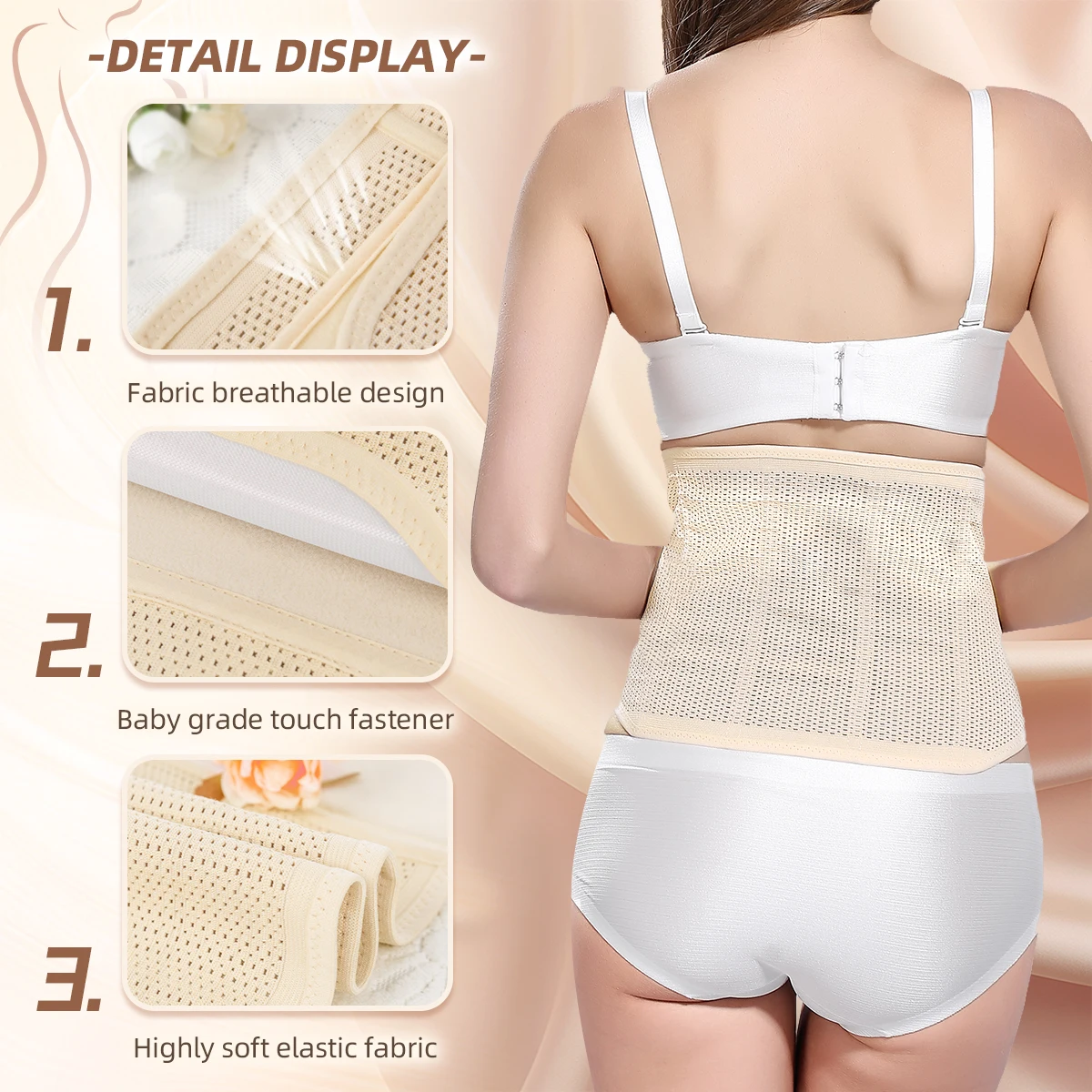 Postpartum Recovery Belly Wrap - Shapely Waist Sculpting, Stomach Flattening, New Moms After Childbirth - Adjustable, Breathable image 2
