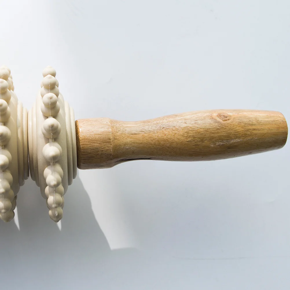 

1Pcs Neck Spine Back Massage Roller Wooden Manual Massager Stick Light Brown Muscle Relaxing Tool Fitness Health Massager