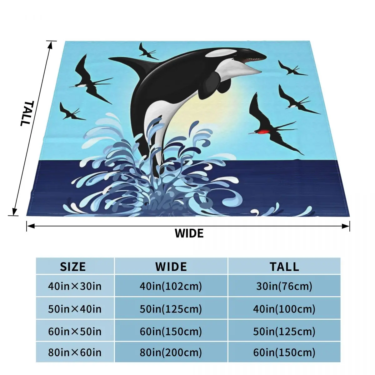 Orca Killer Whale Jumping Out The Ocean Blanket Flannel Autumn/Winter Super Soft Throw Blankets for Bedding Travel Bedspread