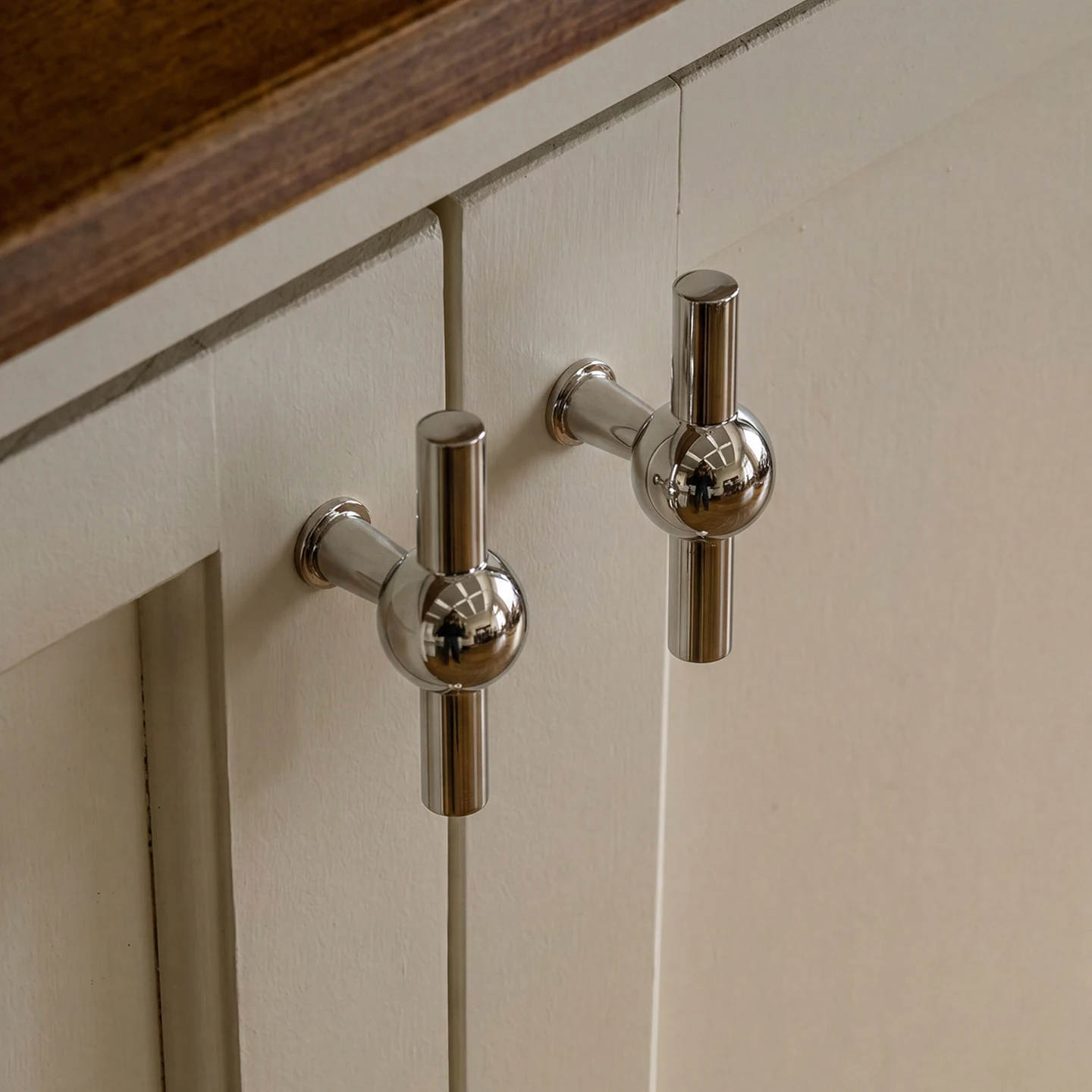 DOOROOM Solid Brass Handle Polished Nickel Cabinet Door Handles Home Hardware Wardrobe Drawers Dressing Table Kitchen Door Pull