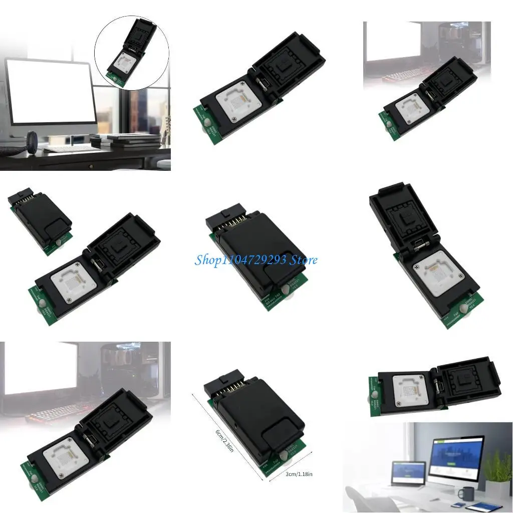 Y2GD EMMC BGA221 Adapter Double Head Probe Holder Contact Long Service Life IC Socket Programming Adapter For T48 Programmer