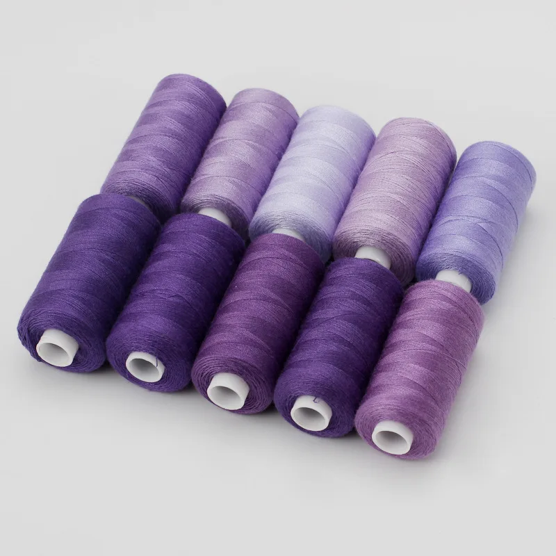 1 set van 10 rollen polyester 402 naaigaren voor handmatig en mechanisch gebruik, 400 yards, doe-het-zelf