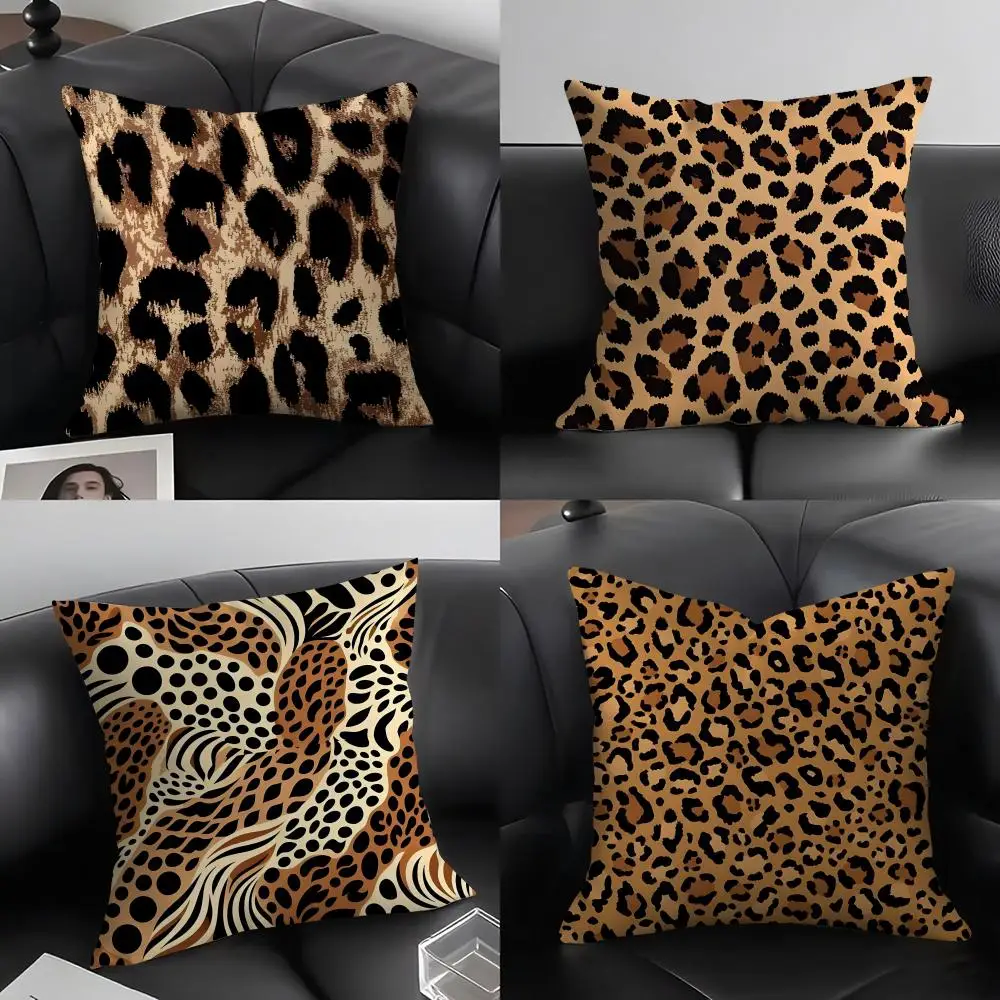 Leopard Print Fashion Cushion Cover Pillowcase Ultra Soft Skin Friendly Fabric Cloud Like Comfort & Concealed Zipper